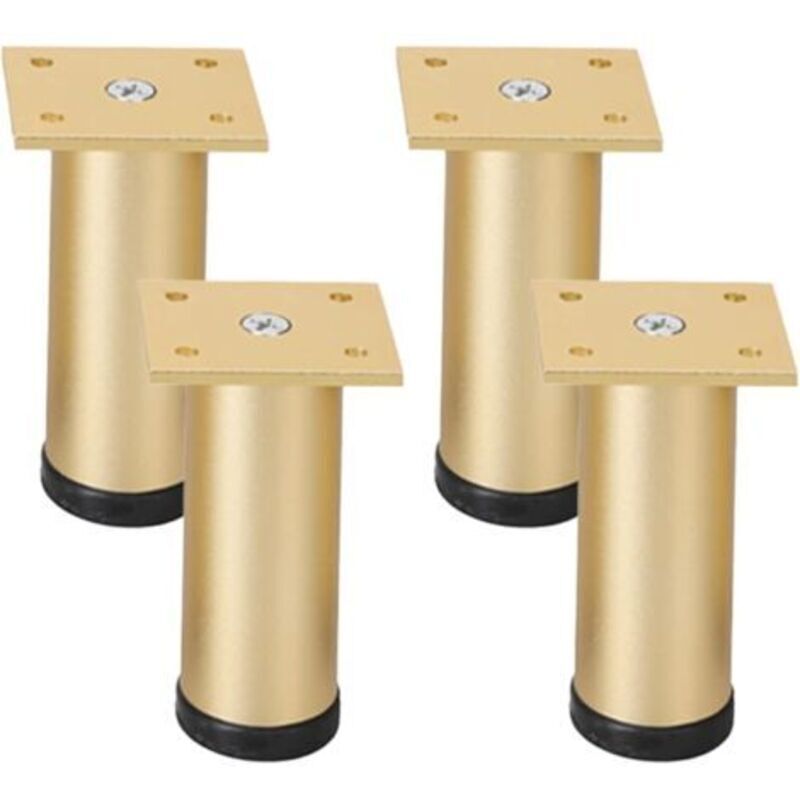 Verstellbare Möbelfüße, Goldene Möbelfüße, Küchenmöbelfüße, Goldene Schrankfüße, Designer-sofafüße, Möbelfüße Aus Eloxiertem Aluminium, Ø 38 Mm, 4er-set (15 Cm)