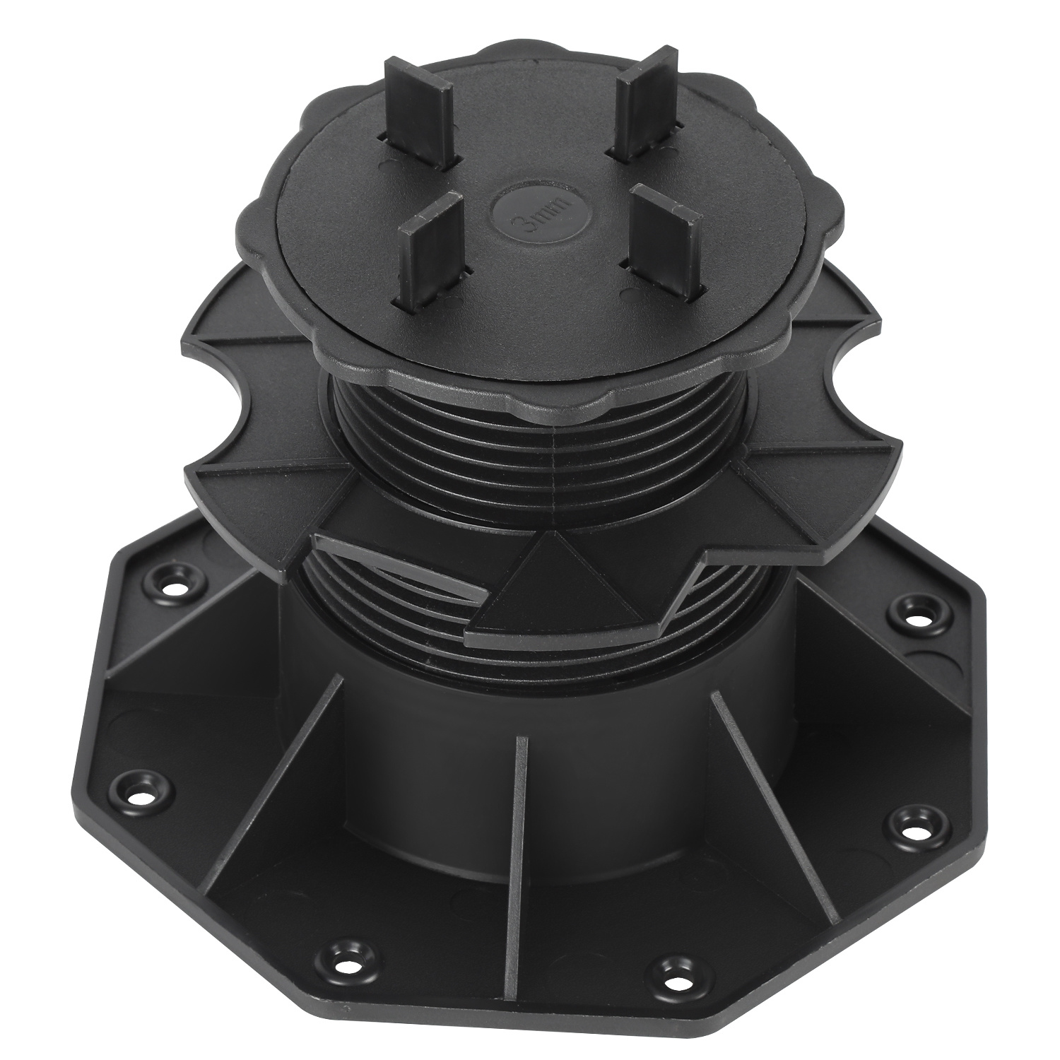 Randaco 10x Stelzlager 42–60 Mm Mit Fixierring Höhenverstellbare Terrassen Stelzlager Für Platten Robuste Unterkonstruktion Außen