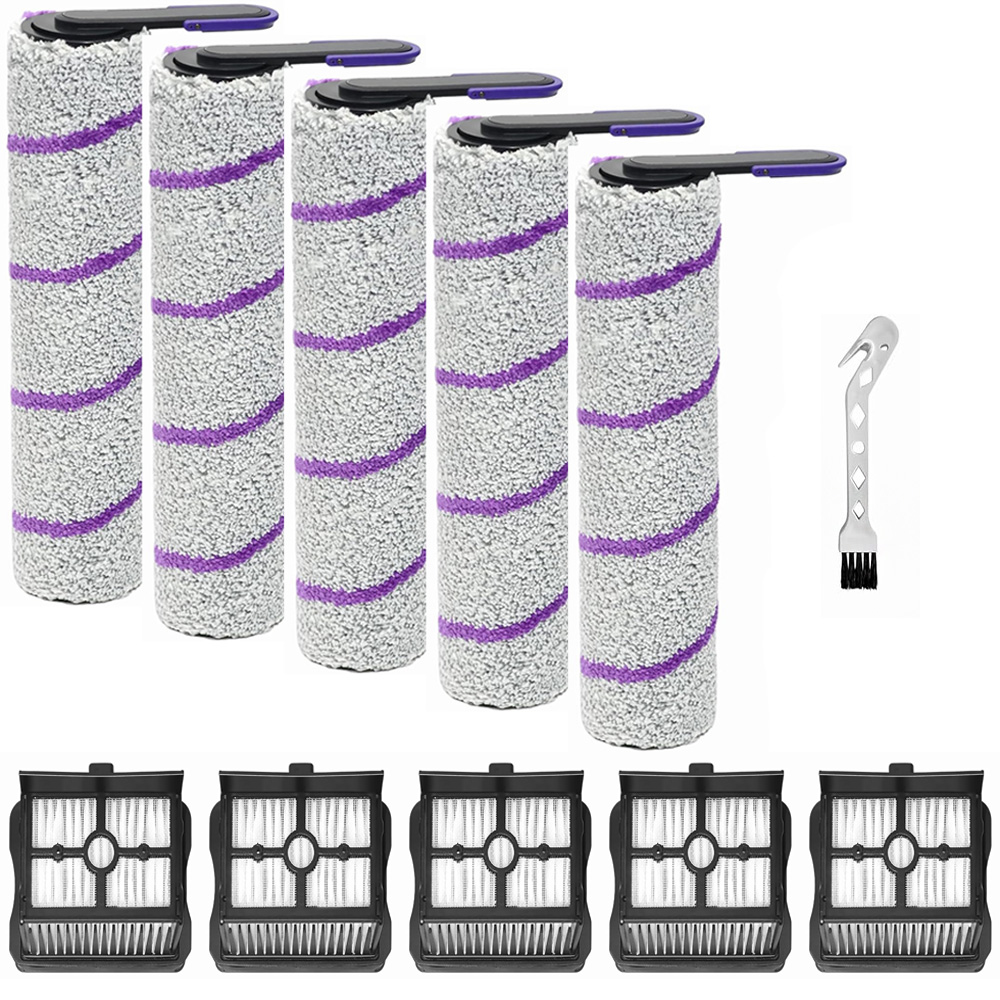 Ersatz-bürstenrolle Für Rowenta X-clean 10 Und Narwal S20 Pro Nass- & Trockensauger – Zubehör-set Inkl. 5 Bürstenrollen, 5 Filtern Und Reinigungsbürste
