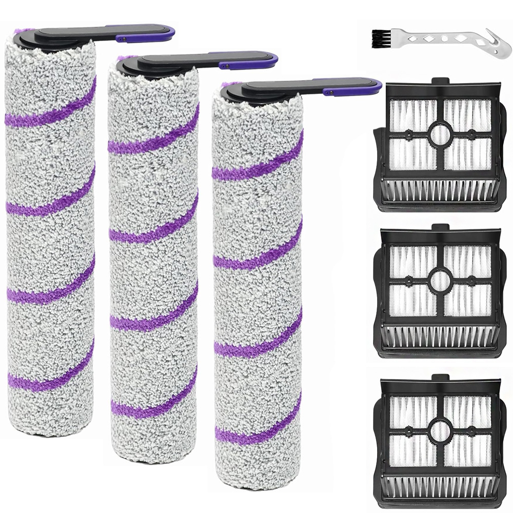 Ersatz-bürstenrolle Für Rowenta X-clean 10 Und Narwal S20 Pro Nass- & Trockensauger – Zubehör-set Inkl. 3 Bürstenrollen, 3 Filtern Und Reinigungsbürste