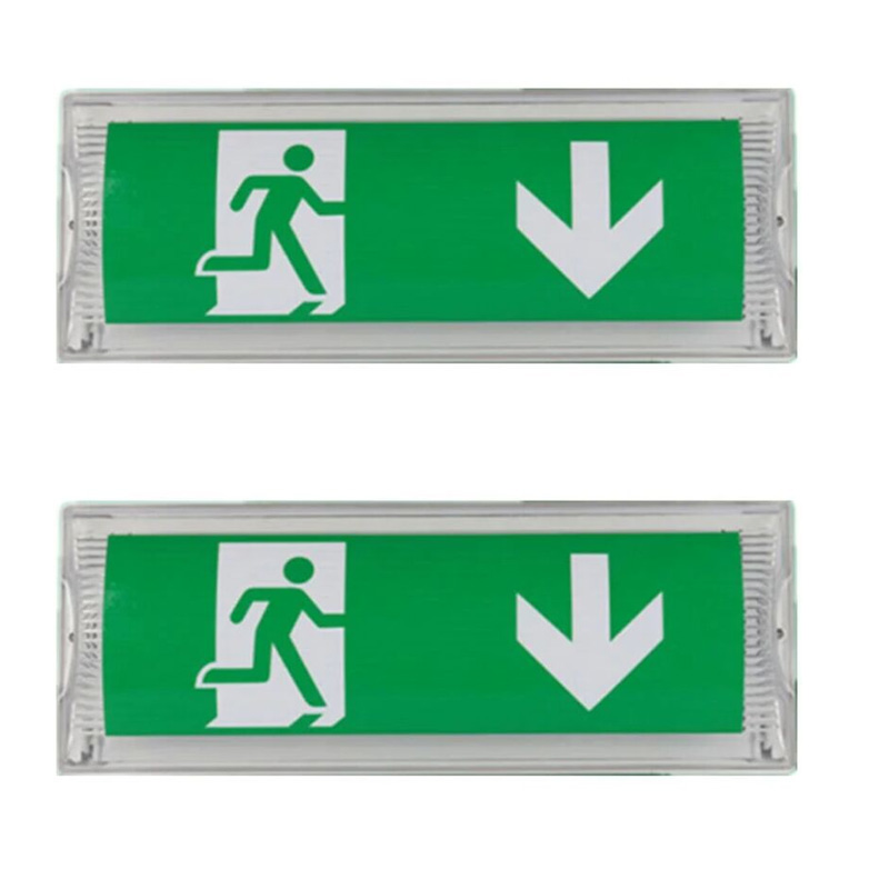 2er-set Led-notleuchten Mit Notstrombatterie (bis Zu 3 Stunden), Schutzart: Ip65, Notausgangs-/notfall-hinweisschild, Leuchtschild