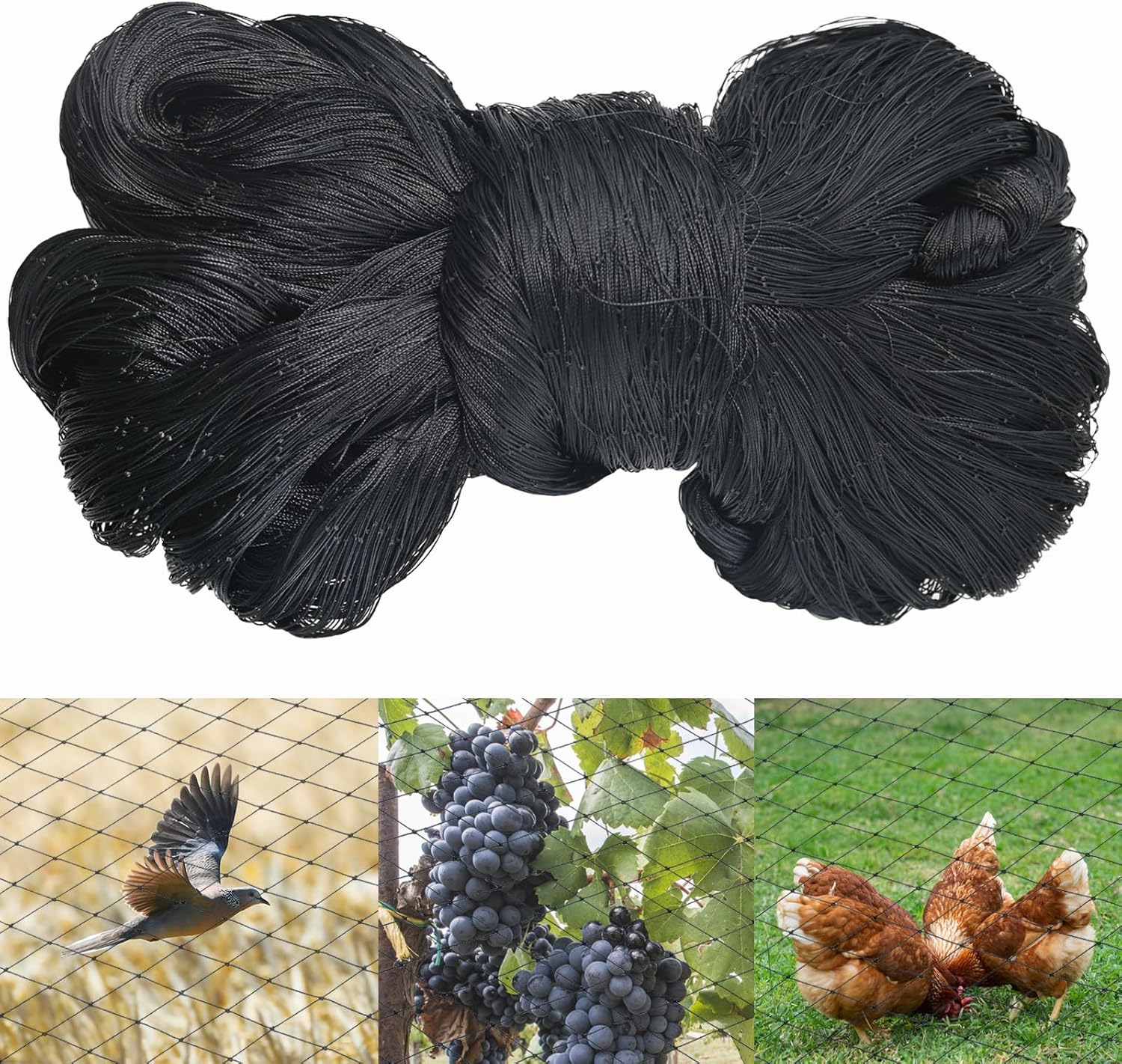 15 M X 15 M Schwarzes Vogelschutznetz, Robustes Vogelnetz, Netz Für Volieren & Hühnerställe, Vogelschutznetz, Schutznetz Für Gemüse- & Obstgärten