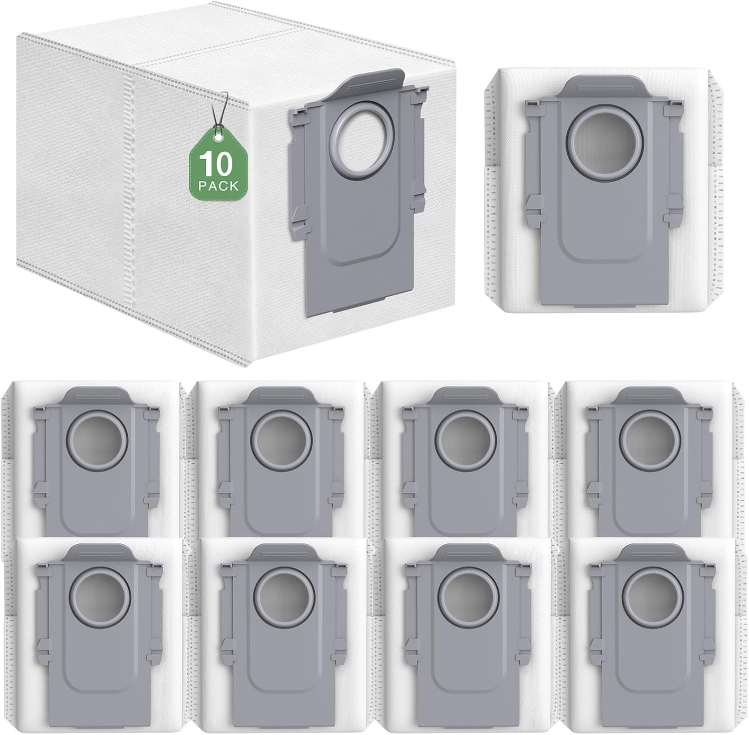 10er-pack Q Revo Staubbeutel – Kompatibel Mit Den Saugrobotern Roborock Q Revo / Q Revo S / Q Revo Pro / Q Revo Master — Premium-4-schicht-filterbeutel (2,7 L Ersatzbeutel)