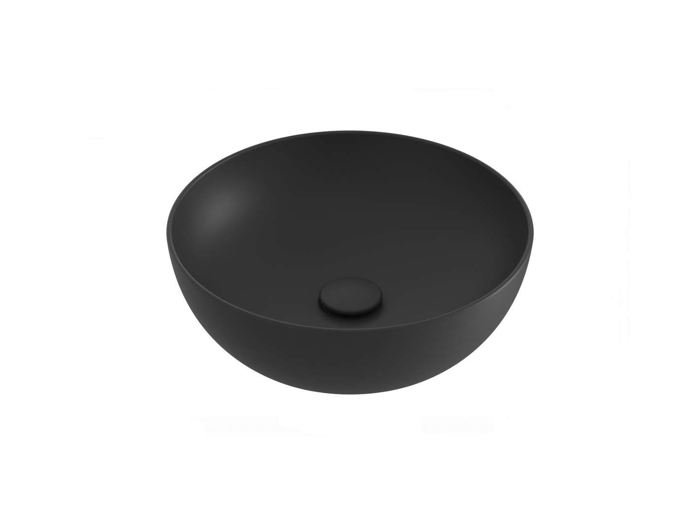 Ravak Uni - Aufsatzwaschbecken Durchmesser 40 Cm, Ohne Überlauf, Ohne Hahnloch, Anthrazit Xjx03140000