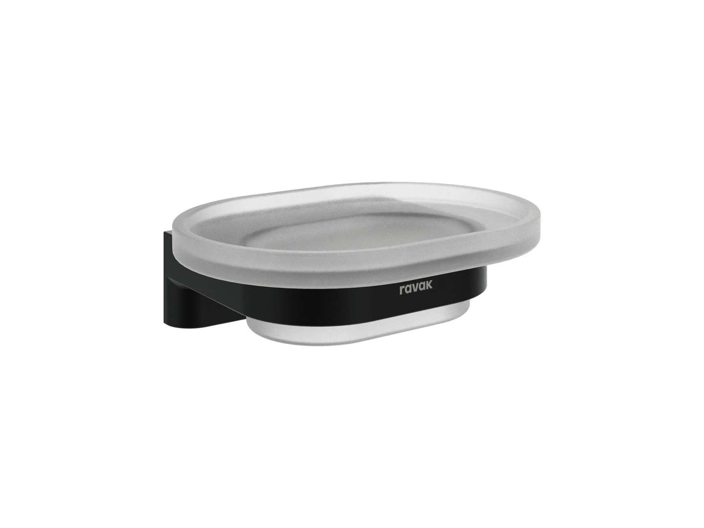 Ravak Chrome - Seifenschale Mit Halter, Glas/schwarz Matt X07p1375