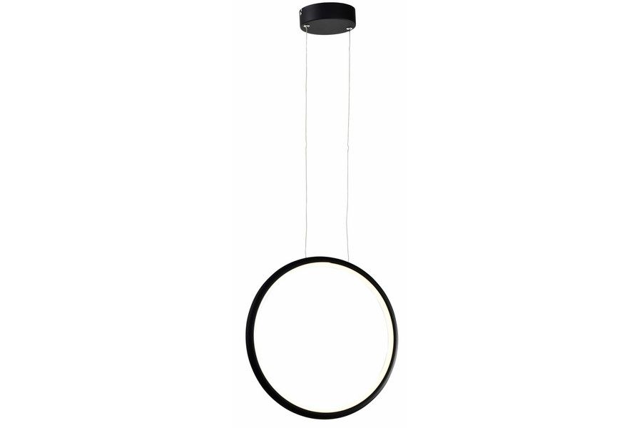 Moderne Hängeleuchte, Schwarzer Vertikaler Ring, Ø 33 Cm, Ragi Led 18 W, Rea334601-02 Reality
