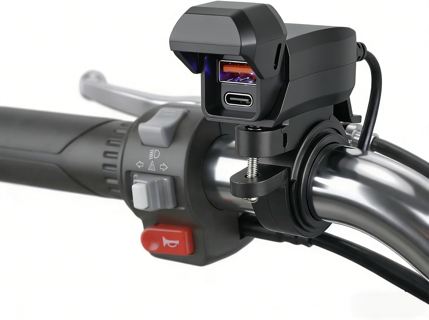 Usb-motorradladegerät, 36 W Pd3.0 Und 18 W Qc3.0, 2 Anschlüsse, Schutzart Ip65, 12–24 V Dc, Kompaktes Mini-design Für Motorräder, Roller Und Quads, 1,40 M Kabel, 2 Montagemöglichkeiten