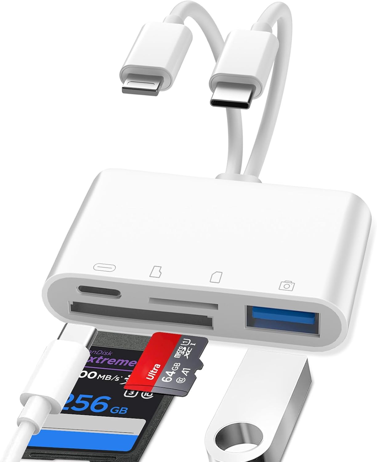 Iphone Sd-kartenleser, 4-in-1 Lightning-auf-sd-kartenleser, Iphone Sd-kartenadapter, Iphone Sd-kartenadapter, Sd-kartenleser Für Iphone, Iphone Sd-adapter