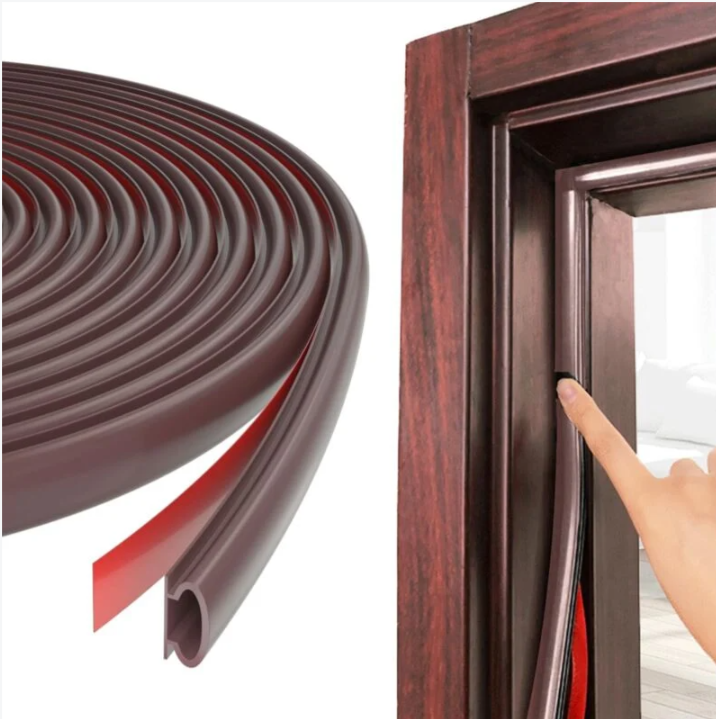 Tür- Und Fenster-dichtungsstreifen, 6 M, Brauner D-förmiger Tür- Und Fenster-dichtungsstreifen, Schalldämmender Ersatz, Geeignet Für 2,5–6 Mm Lücken, Pvc-isolierter Dichtungsstreifen