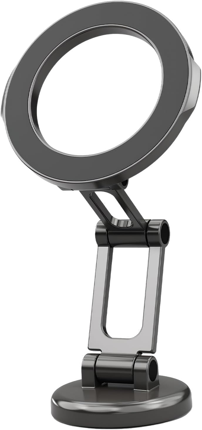 Magsafe-autohalterung Mit 360°-drehung, Faltbare Magnetische Autohalterung Mit Drei Flexiblen Achsen, Starker N52-magnet, Für Iphone 17, 16, 15, Samsung Und Huawei