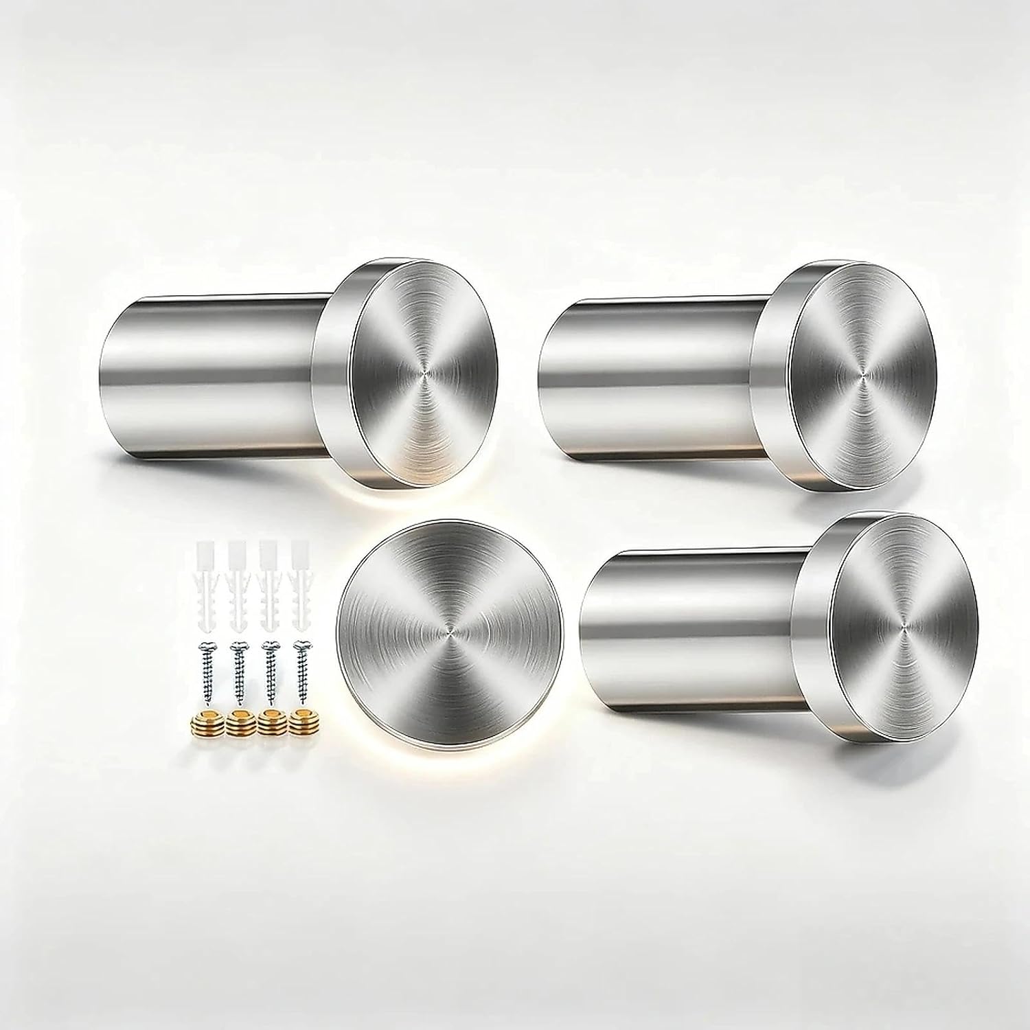 Stück Handtuchhaken Zum Bohren, 36 Mm Kleiderhaken Edelstahl, Kleiderhaken Silber Garderobe Mit Schraubbefestigung, Garderobenhaken Modern Für Eingang Küche Badezimmer