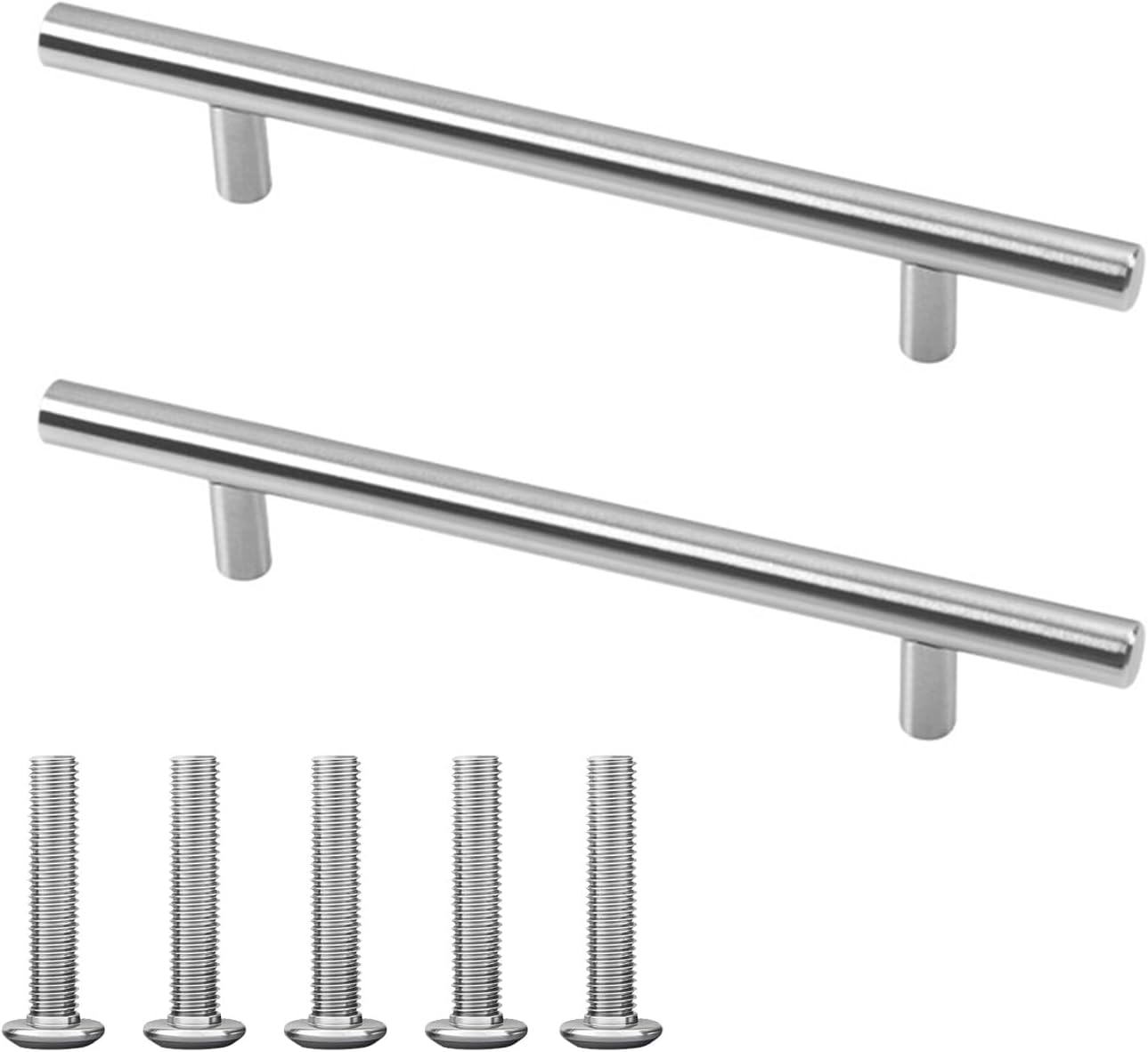 Set Mit 2 Türknöpfen Aus Edelstahl, Küchenmöbelgriffe, Silberfarbene Türknöpfe Aus Edelstahl, Zuggriffe Für Küchenschubladen Und -türen, Lochabstand