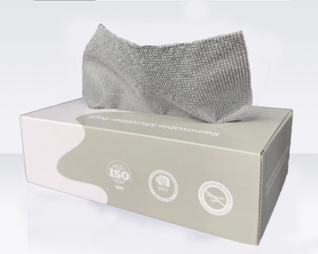 Microfaser-reinigungstuch 20 Cm X 20 Cm Mit Box, Lose Mikrofaser-handtücher Für Das Zuhause, Wiederverwendbare Mikrofaser-handtücher Für Autos, Grau