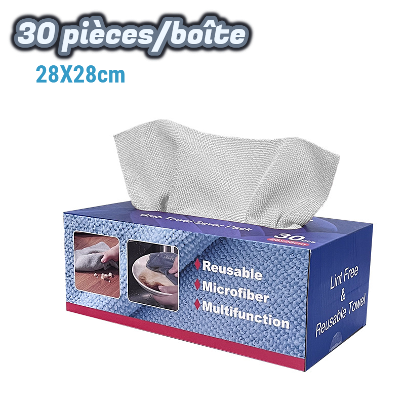 Microfaser-reinigungstuch, In Der Box, Wiederverwendbar, Grau