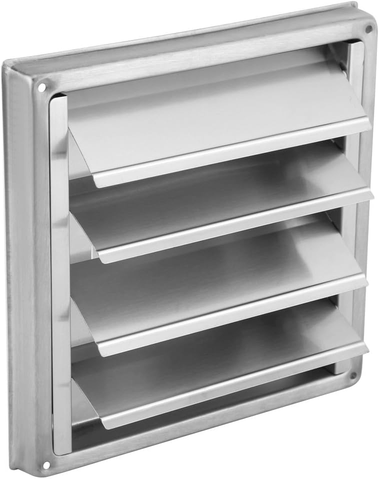 Luftkanalgitter, Vmc-luftgitter, 100mm-luftgitter, Edelstahl-luftgitter, Silber