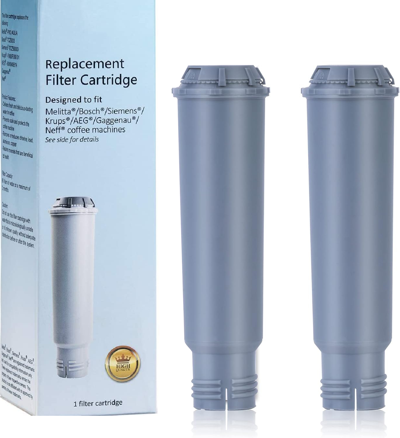 Wasserfilter Für Melitta, Krups Kaffeemaschinen, Kompatibel Mit Melitta, Krups Claris F088, Nivona, Aeg, Bosch, Siemens, Gaggenau, Neff Und Cocoon (2er-pack)