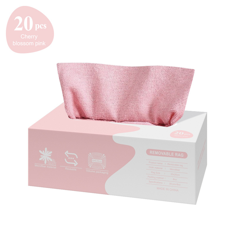 Microfaser-reinigungstuch 20 Cm X 20 Cm Mit Box, Lose Mikrofasertücher Für Das Zuhause, Wiederverwendbare Mikrofasertücher Für Autos, Rosa