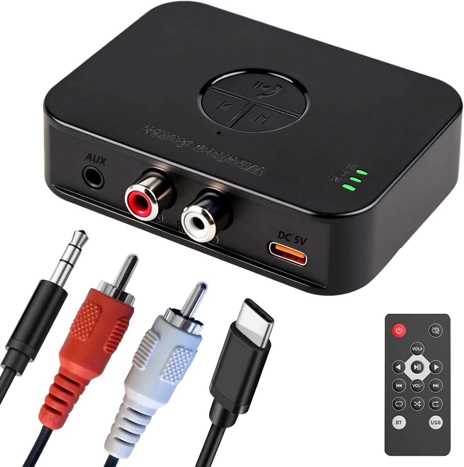 Bluetooth 6.0 Stereo, Bluetooth-aux-empfänger, Kompatibel Mit Lautsprechern, Verstärkern Und Autoradios, Unterstützt Avrc/a2dp/hfp Für Drahtlose Verbindungen, Geringe Latenz