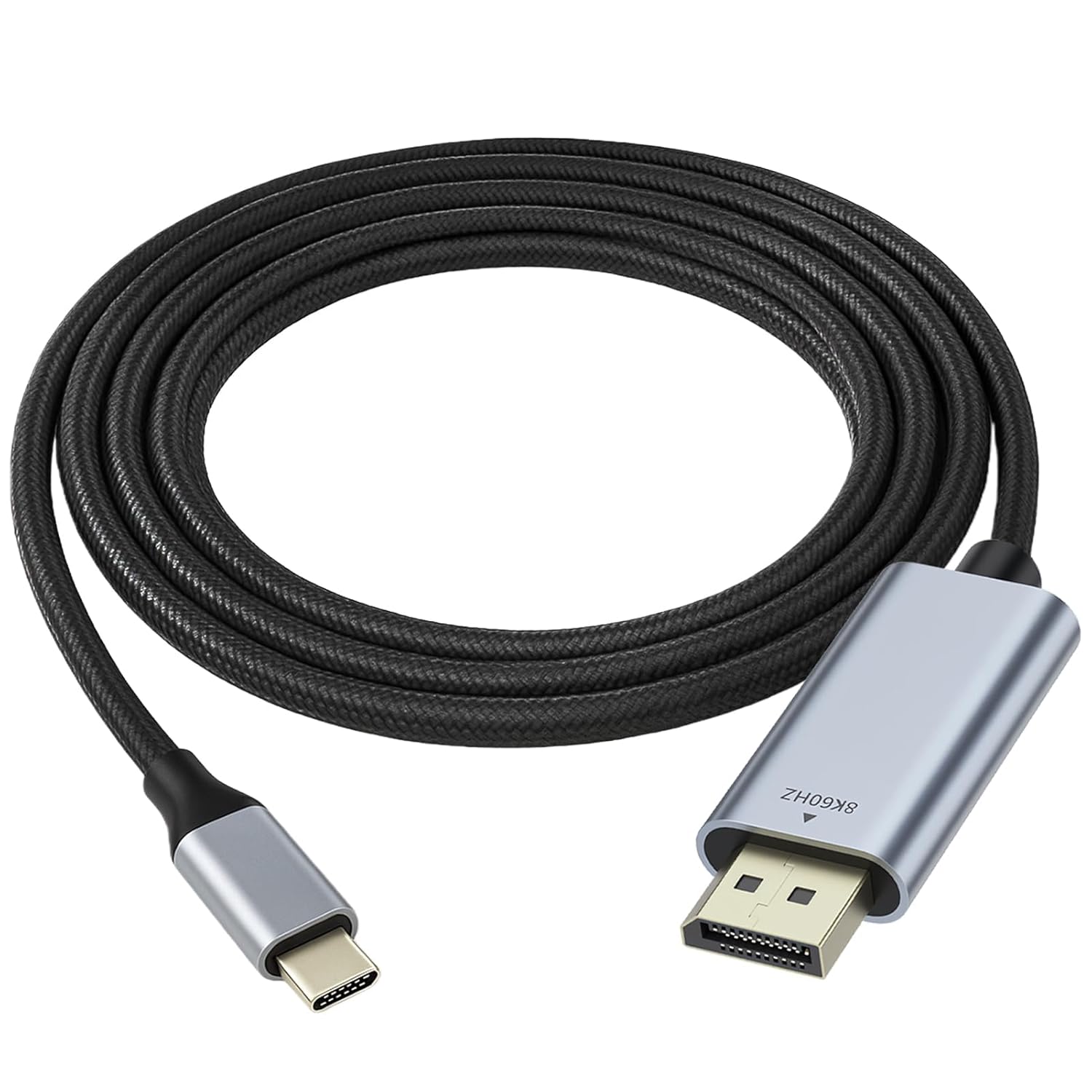Usb-c-auf-displayport-1.4-kabel, 8k 60 Hz, 4k 144 Hz Hdr, Thunderbolt 3/4-auf-displayport-kabel, Adapter Aus Aluminiumlegierung (typ C Auf Dp 1.4), Für Macbook Pro, Iphone 16, Ipad, Galaxy Und Dp-moni
