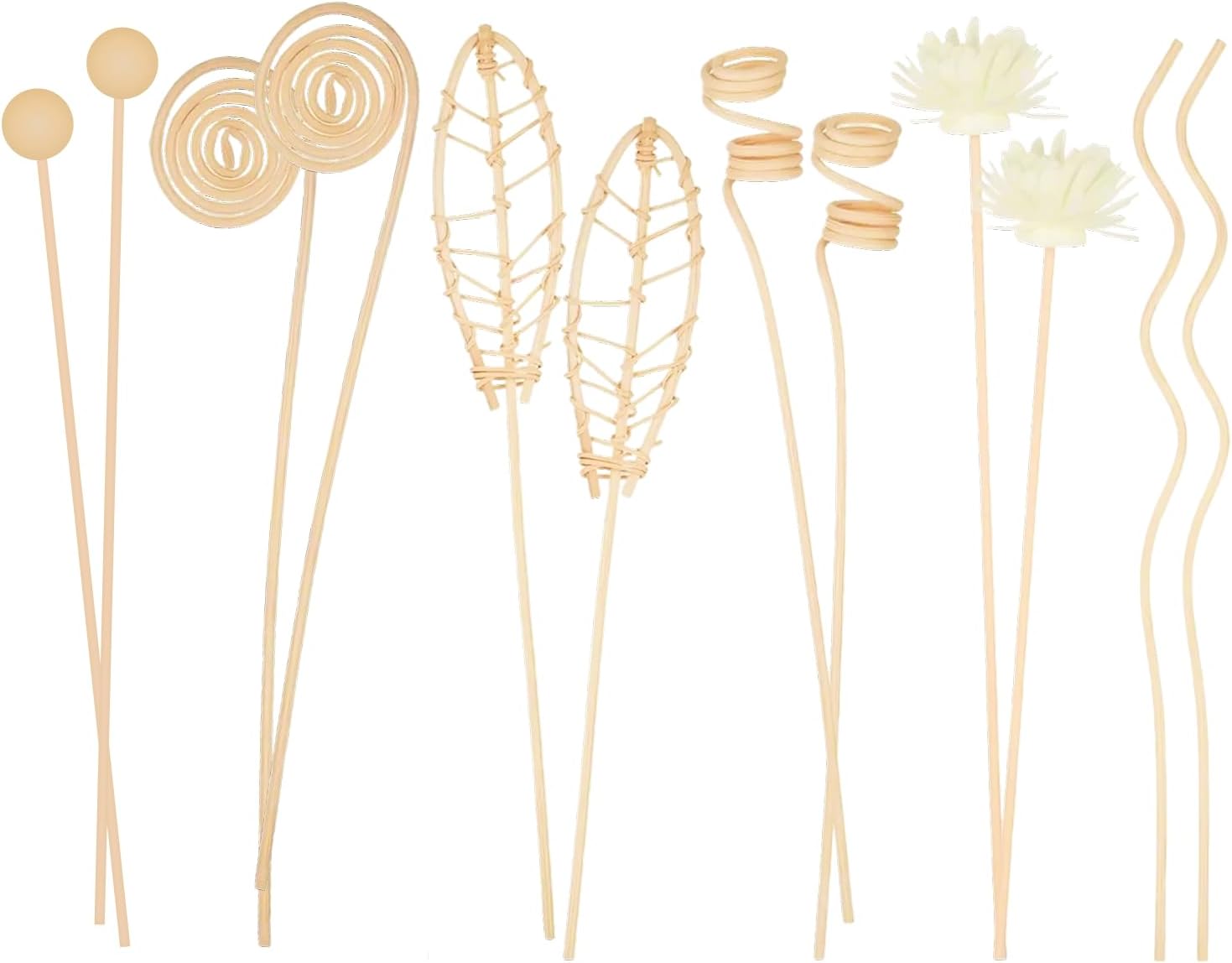 Set Mit 12 Natürlichen Rattan-aromastäben, Langanhaltende Raumduftdiffusoren, Für Zuhause, Büro, Spa 25,4 Cm (primärfarbe)