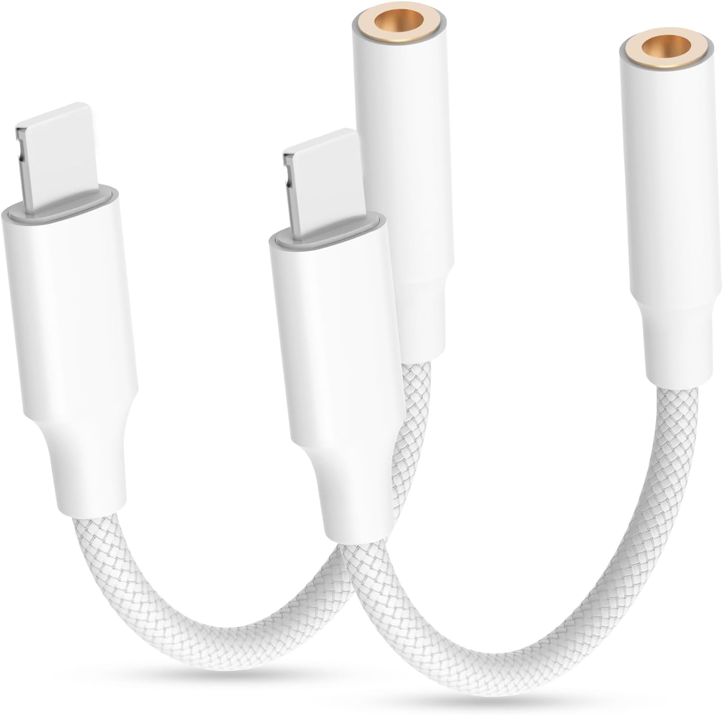 Iphone-klinkenadapter, 2er-pack Lightning-klinkenadapter, Lightning-auf-3,5-mm-aux-audiokabel, Kopfhöreradapter Für Iphone 14, 13, 12, 11, Se, Xr, Xs, 8, 7