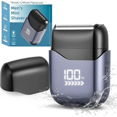 Mini-elektrorasierer Für Herren, Ipx7, Tragbarer Nass- Und Trockenrasierer Mit Led-anzeige, Flexiblen 3d-scherköpfen, Usb-aufladbar, Für Zuhause Und Unterwegs