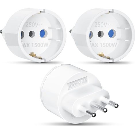 3-teiliger Reiseadapter Für Italien, Italien-steckeradapter, Reisesteckeradapter, Italien-steckeradapter, Reisestecker Von Europa/deutschland Nach Italien