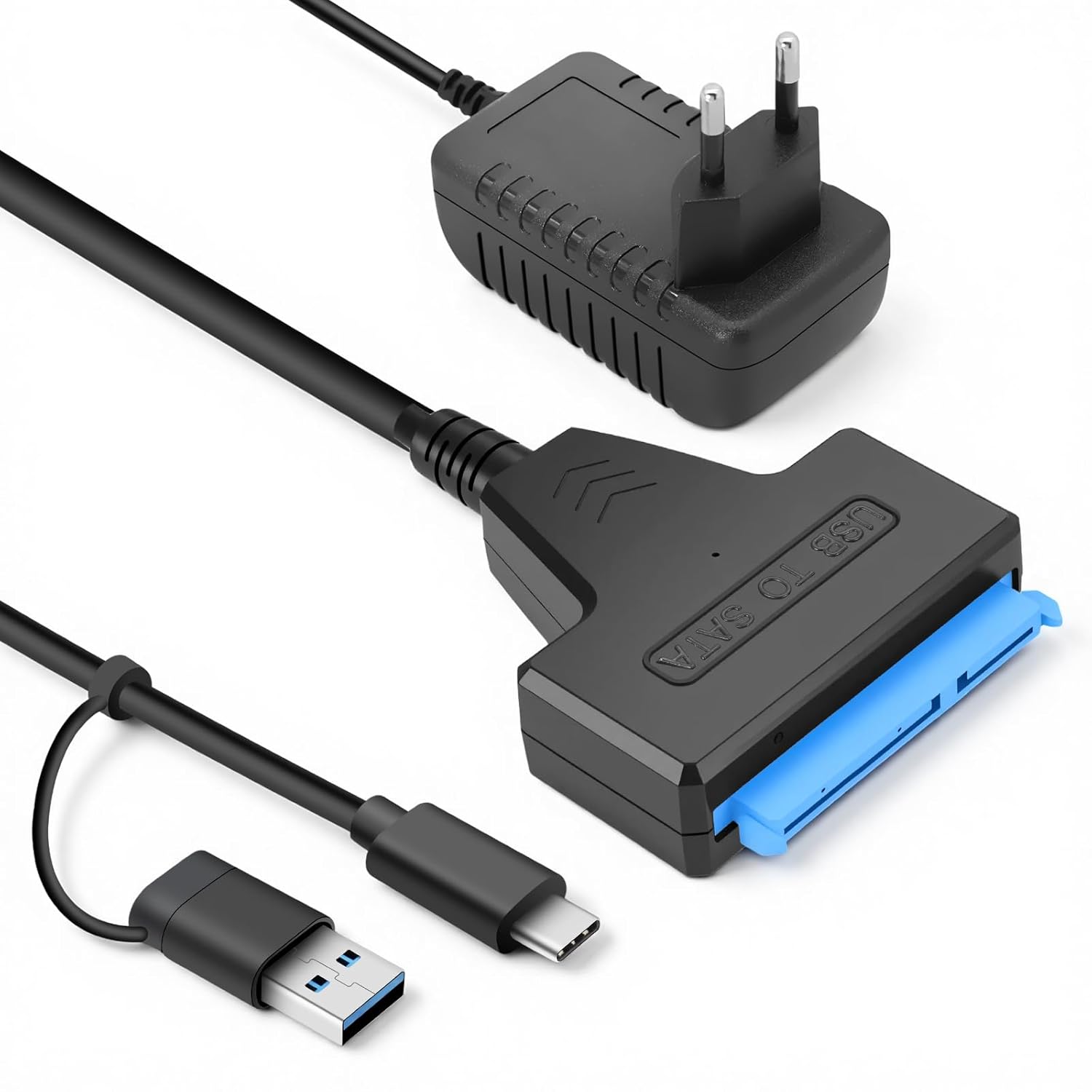 Sata-zu-usb-3.0-kabeladapter Für 2,5"-/3,5"-ssds/hdds, Interner/externer Festplattenkonverter Mit 12v/2a-netzteil Für Mac Os/linux/windows