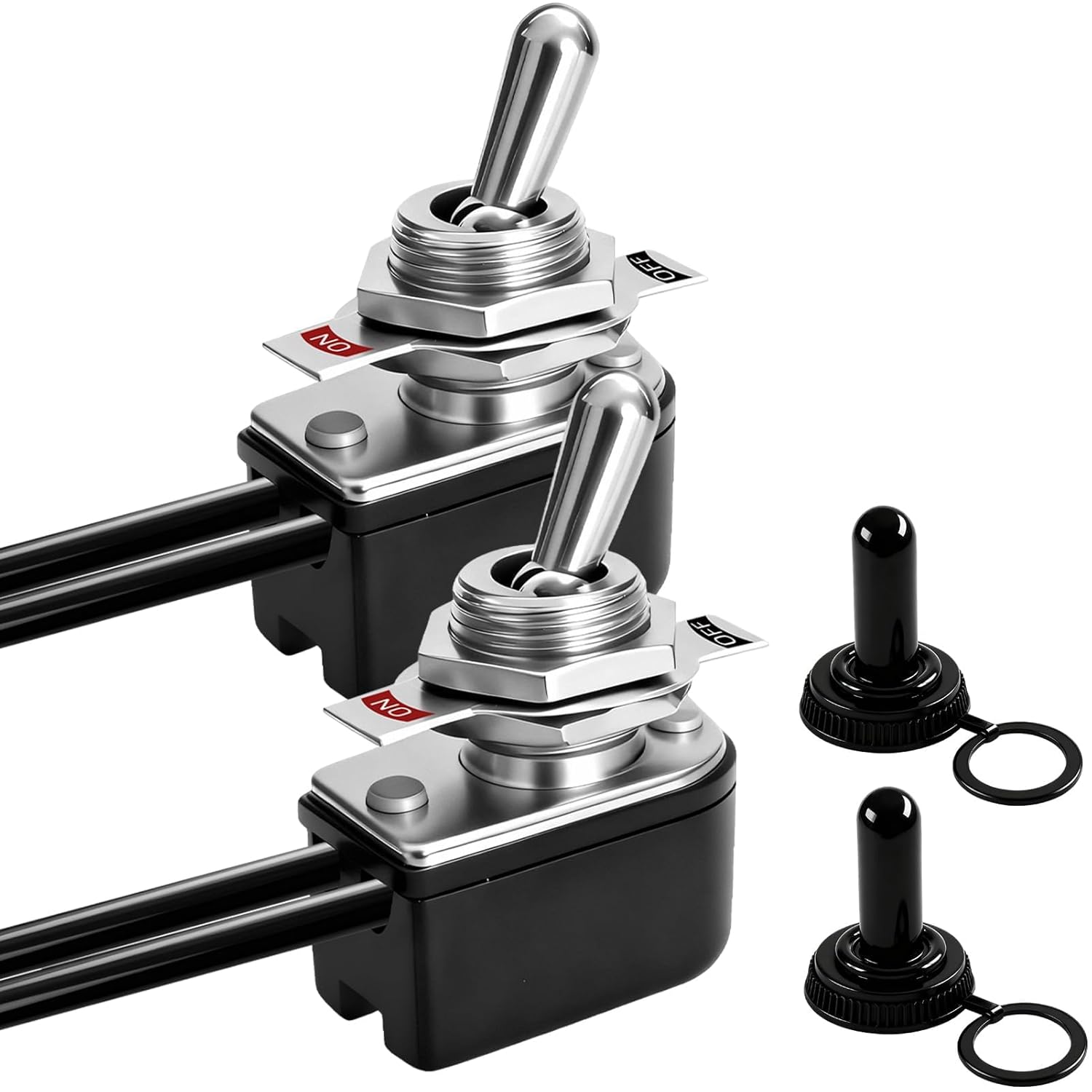 2-teiliger Wippschalter Mit Vorverdrahteter Leitung, 6 A 125 V, 3 A 250 V, 2-positionen-wippschalter Mit Wasserdichter Kappe, Spst Ein/aus Für Auto, Lkw, Schiff, Boot