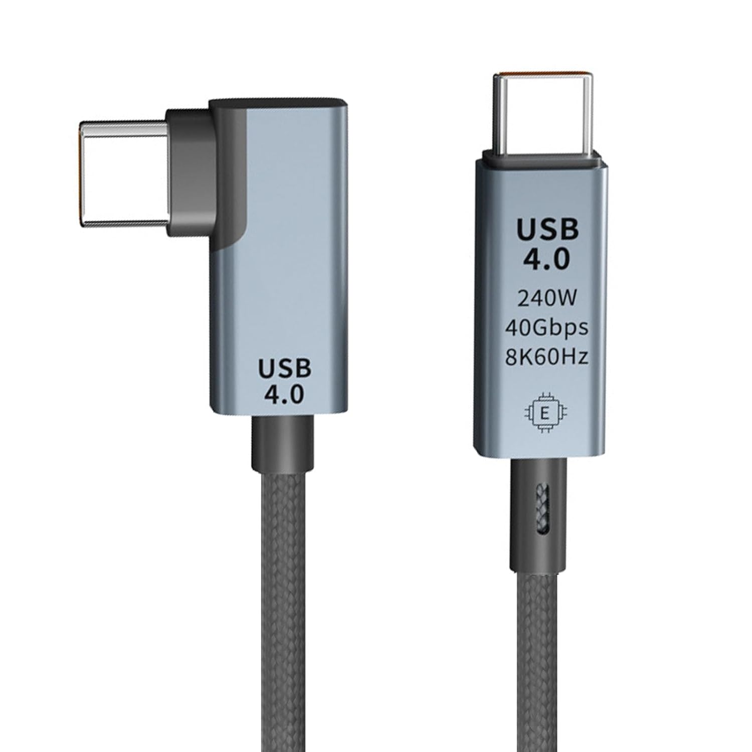 M Langes, Abgewinkeltes Thunderbolt 4 Usb-c-kabel – Datenübertragung Mit 40 Gbit/s, Usb 4.0, 8k@60hz-videoausgabe – Kompatibel Mit Macbook, Dell, Hp Und Mehr