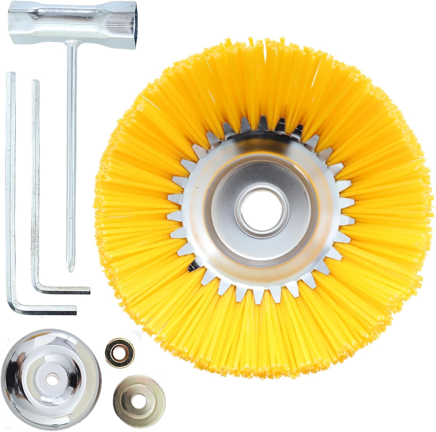 Nylon-bürstenkopf (200 Mm X 25,4 Mm) Für Freischneider, Universelles Rundes Unkrautbekämpfungsbürsten-set, Einfach Zu Installieren Und Effizient.
