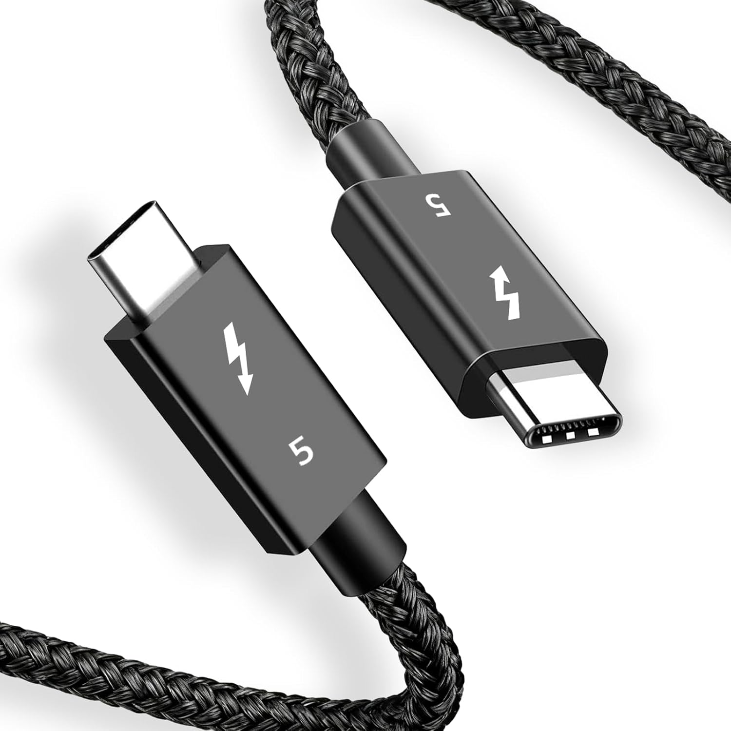 Thunderbolt 5 80-gbit/s-kabel – Kompatibel Mit Thunderbolt 5/4/3, Pd 240-w-schnellladung, Unterstützt 16k@60hz, 8k@60hz, 4k@240hz, Ideal Für Macbook (gewebt, 100 Cm)