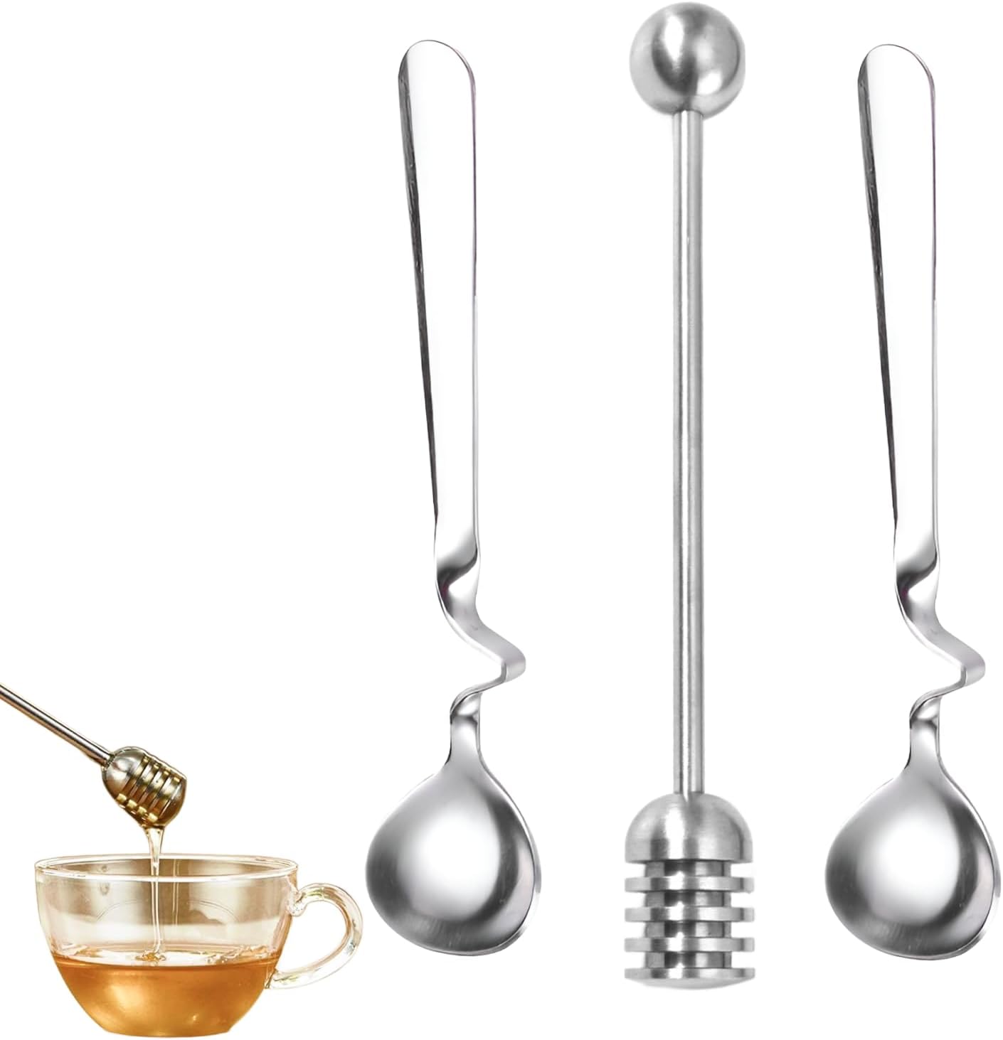 Honiglöffel, Marmeladenlöffel, Edelstahl, 3-teilig, Edelstahl-rührlöffel Für Marmelade, Joghurt, Honig, Sirup