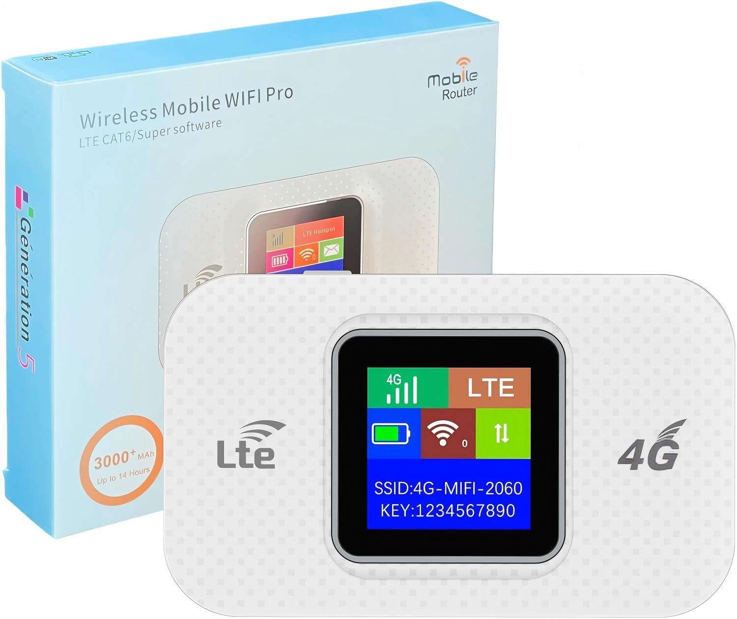 Ultraleichter 4g/mobil-wlan-router Mit 12 Stunden Akkulaufzeit (1100 Mah), Wlan Für Bis Zu 10 Geräte, Kompatibel Mit Allen Mobilfunkanbietern, Wpa2-sicherheit, Ideal Für Reisen Und Mobiles Arbeiten