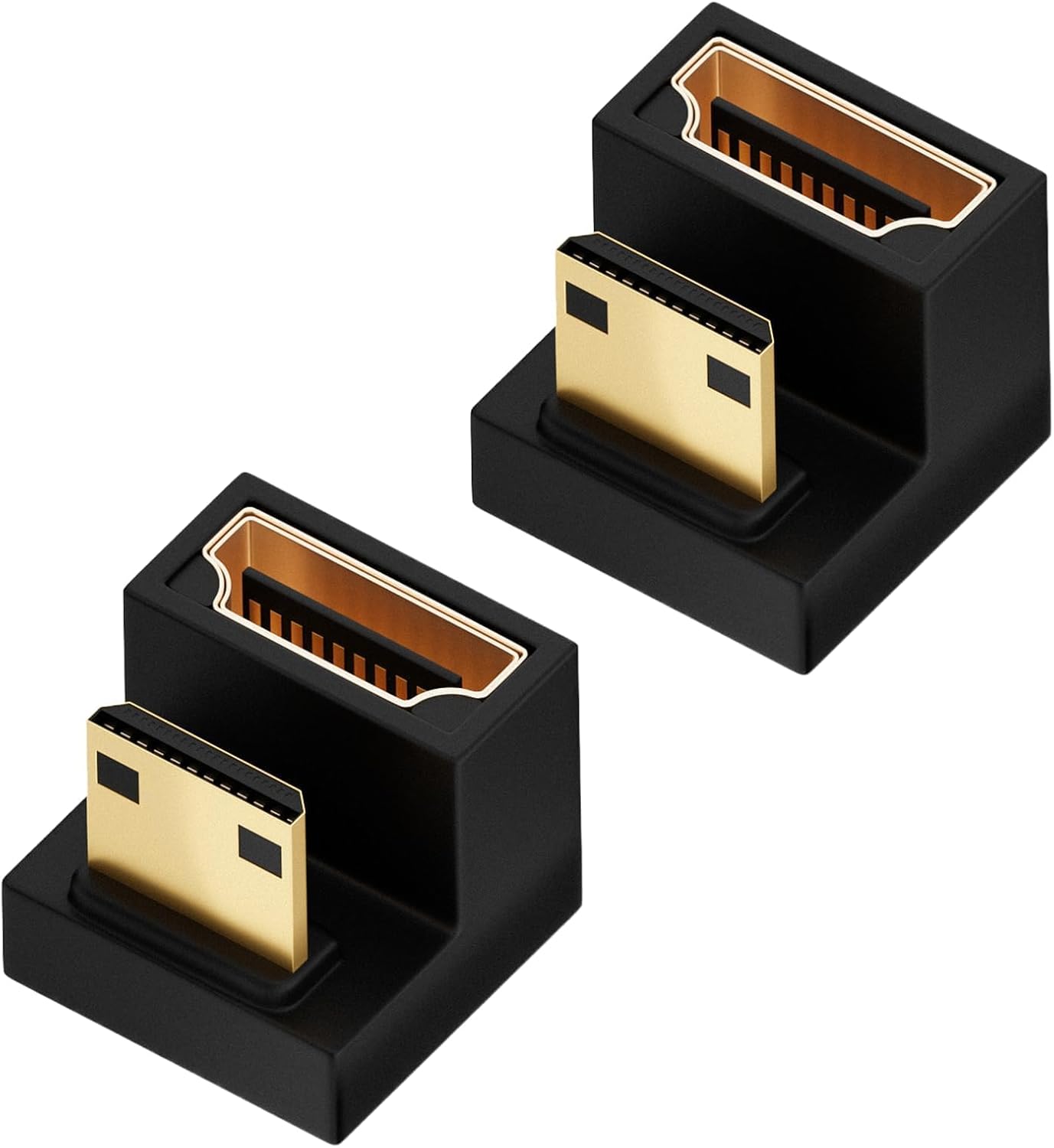2-teiliger Mini-hdmi-zu-hdmi-adapter, U-förmiger Mini-hdmi-stecker Auf Hdmi-buchse, 8k@60hz, 4k@120hz, 1080p@240hz, 48 Gbit/s, 180°-abwinkelverlängerung Für Kamera, Pc, Laptop, Projektor, Monitor, Hdt