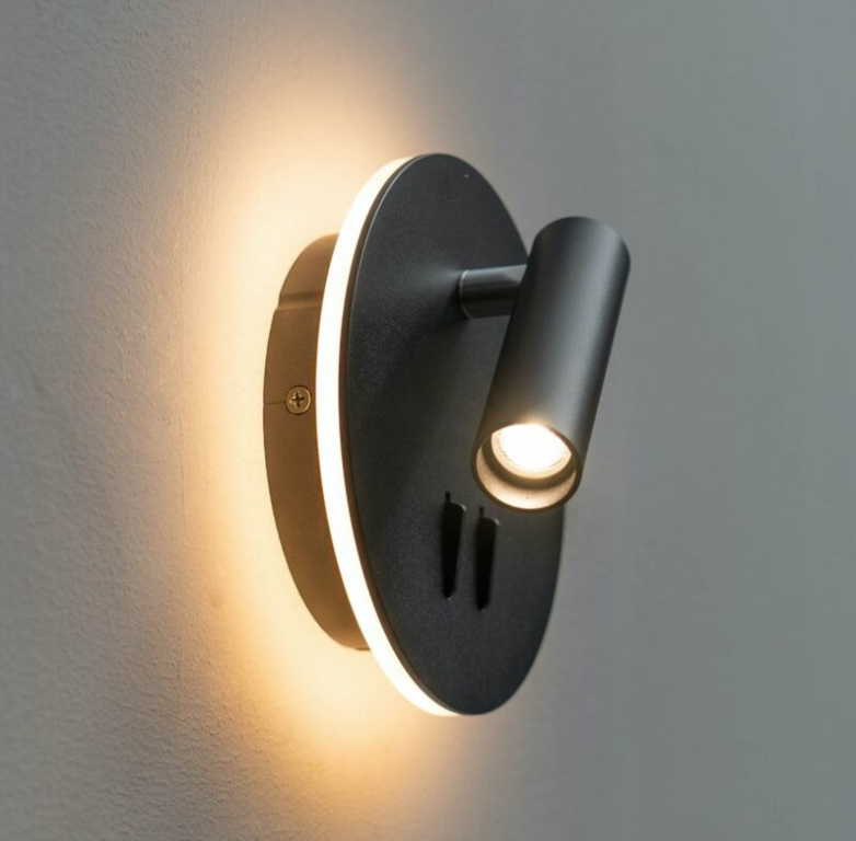 Trendige Doppel Led Leseleuchte Und Schalter - Schwarz - Bilbao