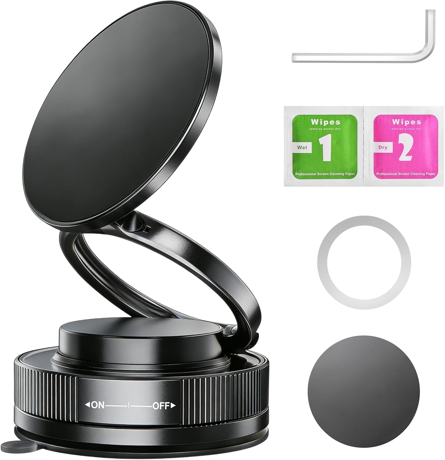 Magnetische Autohalterung, 360° Drehbare, Faltbare Magnetische Autohalterung Für Iphone 16, 15, 14, 13, 12 Pro Max Und Plus, Verstellbare Vakuum-handyhalterung Für Spiegel, Glas, Fitnessstudio