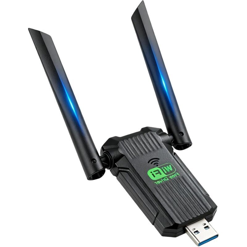 Leistungsstarker Ac-wlan-usb-adapter Mit 1300 Mbit/s, Dualband-usb-3.0-karte (2,4/5 Ghz) Mit 5-dbi-wlan-dongle-antenne Mit Großer Reichweite, Dual-antennen-adapter Für Pc/laptop, Kompatibel Mit Window
