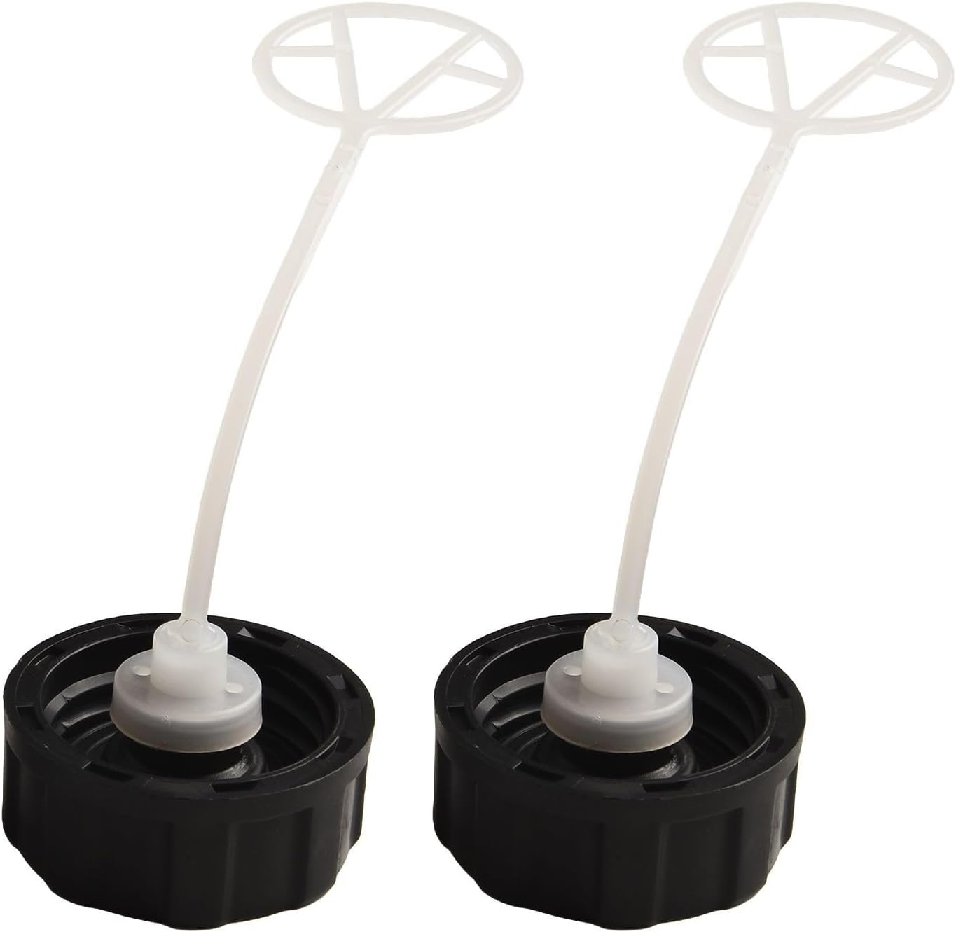 Set Mit 2 Schwarzen Kunststoff-tankdeckeln, 45 Mm Außendurchmesser, Für 43 Cm³, 49 Cm³, 52 Cm³ Und 55 Cm³ Benzin-freischneider