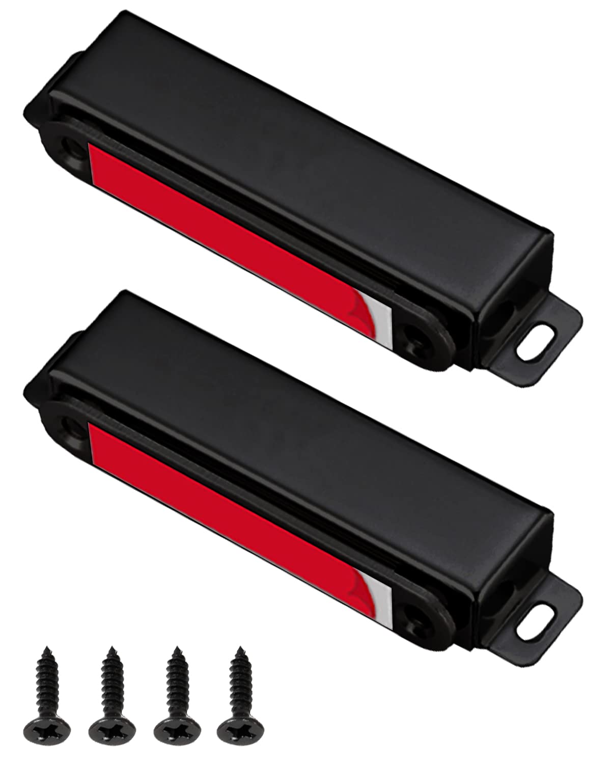 Starke Magnet-türverschlüsse (40 Kg), 2er-pack, Edelstahl, Sicherer Magnetverschluss Für Möbel, Duschtüren, Kleiderschränke, Schwarz