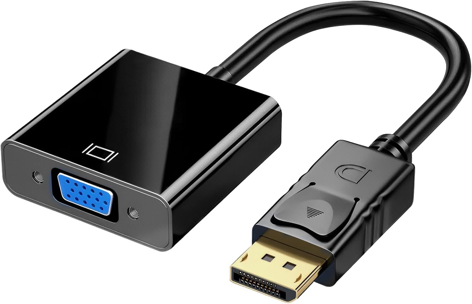 Displayport-auf-vga-1080p-kabel, Dp-stecker-auf-vga-buchse-konverter Für Pc, Laptop, Monitor Und Projektor, Unidirektionaler Displayport-konverter, Kompatibel Mit Windows Xp, 7, 8, 10 Und 11, Schwarz
