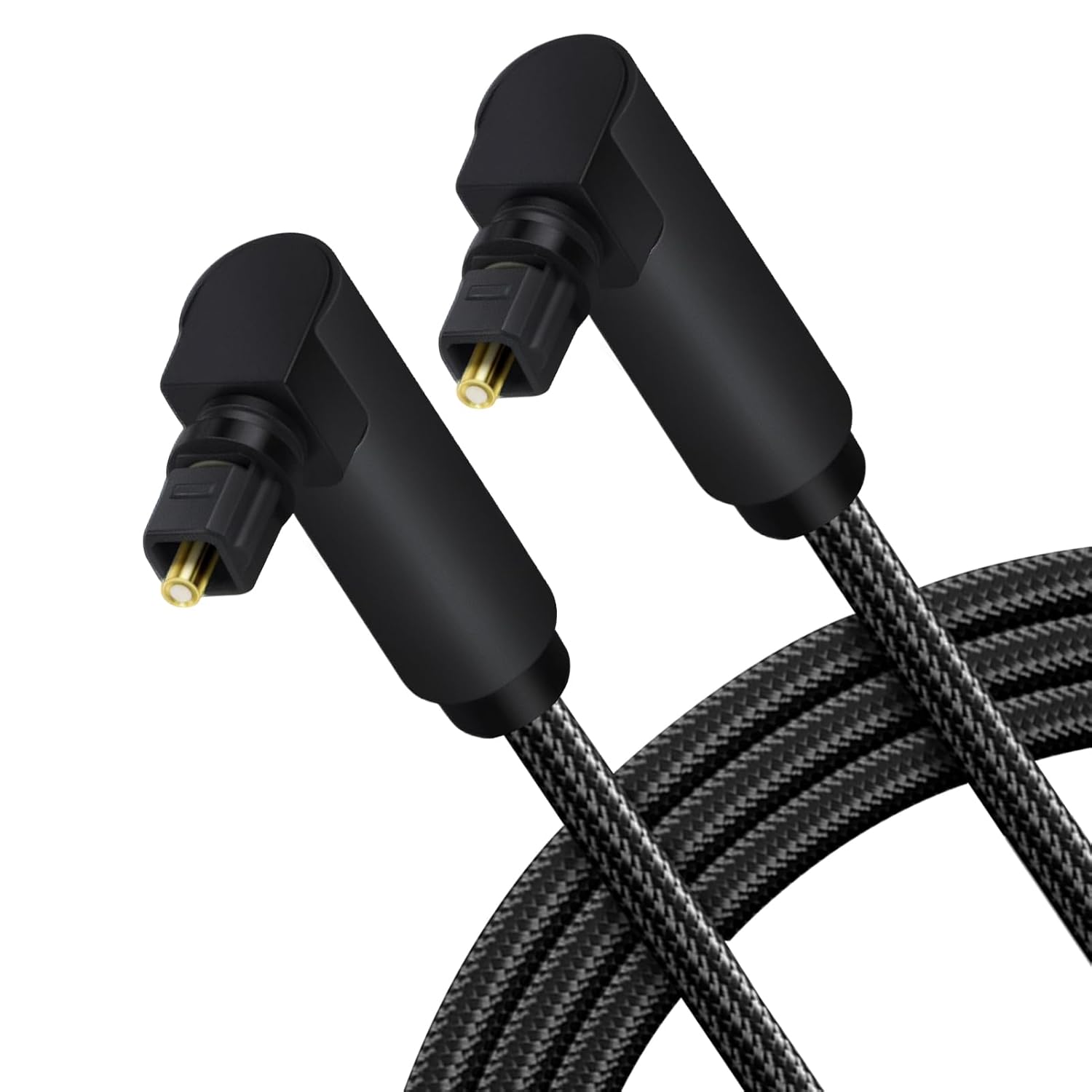 M Langes Digitales Optisches Spdif-kabel, Toslink-audiokabel Mit Zwei 90°-winkeln, 360° Drehbares Spdif-glasfaserkabel Für Ps4, Xbox, Heimkino Und Soundbar