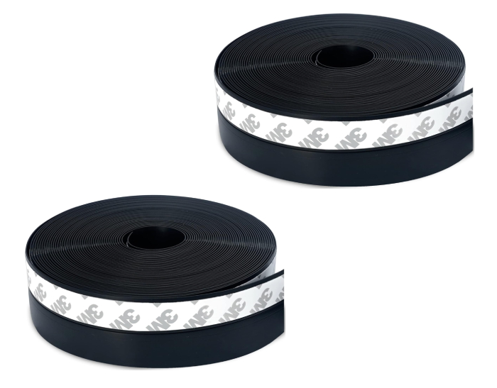 Silicon-dichtungen, 2er-pack, Selbstklebende Dichtungen Für Tür- Und Fensterunterseiten, Schwarz, Staubresistent, Wetterfest, Schalldicht - (10 M × 25 Mm X 10 M)
