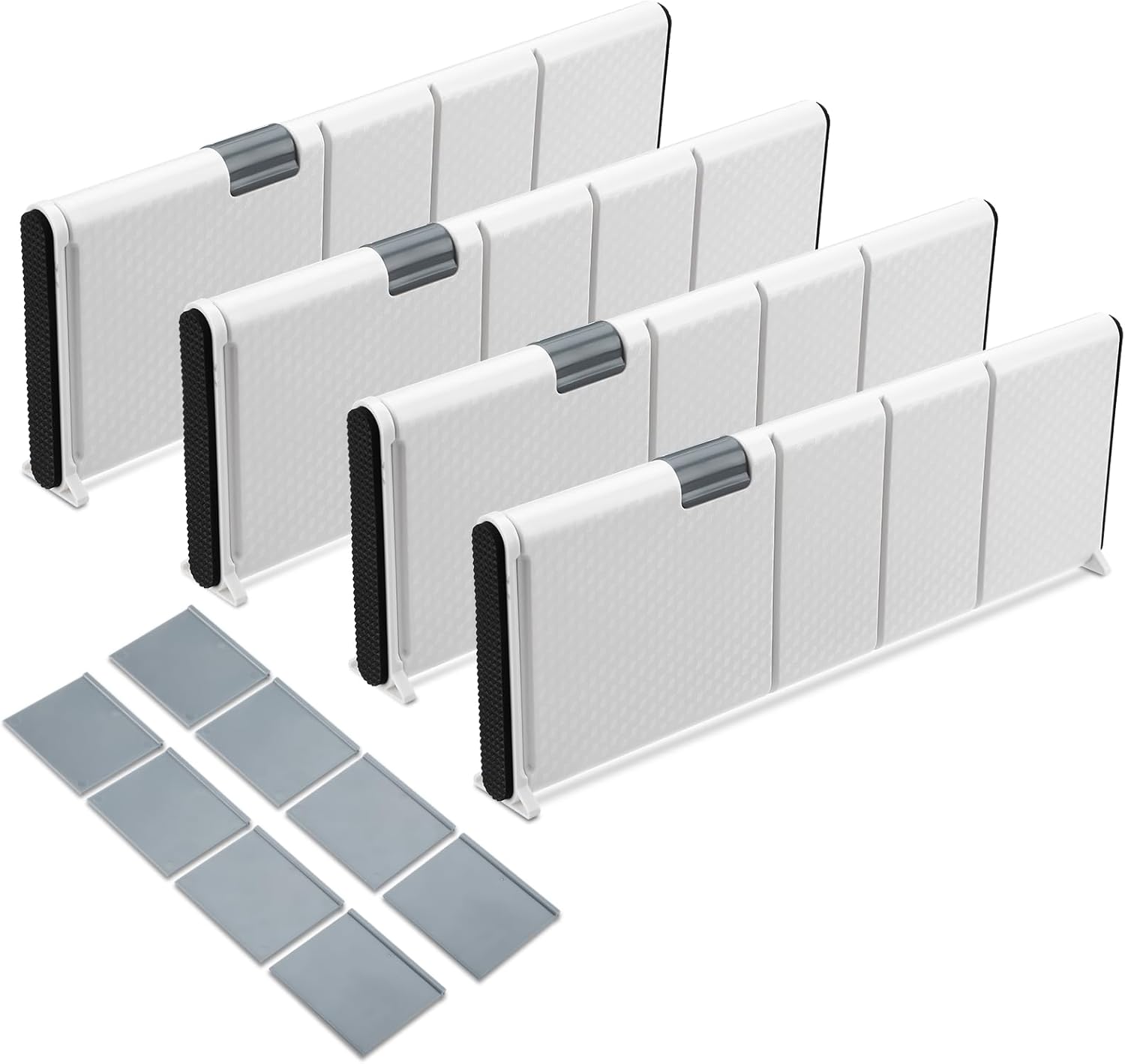 Set Mit 4 Kunststoff-schubladenteilern, Verstellbare Schubladen-organizer, 28,4–44,3 Cm, Kunststoff-schubladentrenner, Kleidung, Küche, Verstellbar Für Küche, Schlafzimmer, Kommode, Babyschubladen