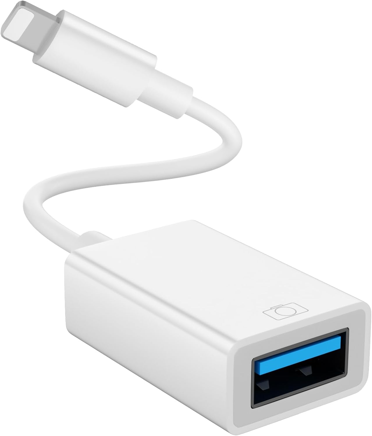 Lightning-auf-usb-adapter, Usb-c-auf-lightning-adapter, Iphone-usb-adapter, Otg-kamera-hub-unterstützung, Ethernet-adapter, Midi-keyboard, Kartenleser, Weiß – Plug & Play