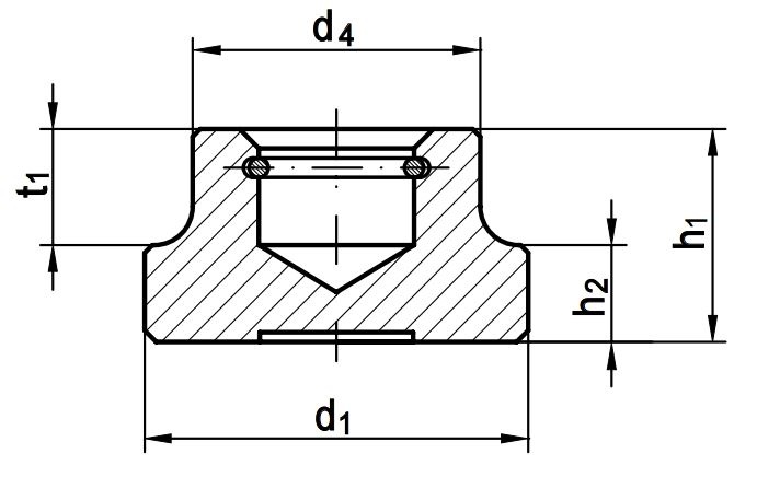 Reidl Din 6311 Druckstück Mit Sprengring 25, Gewindestift M 12, Form S, Stahl Blank