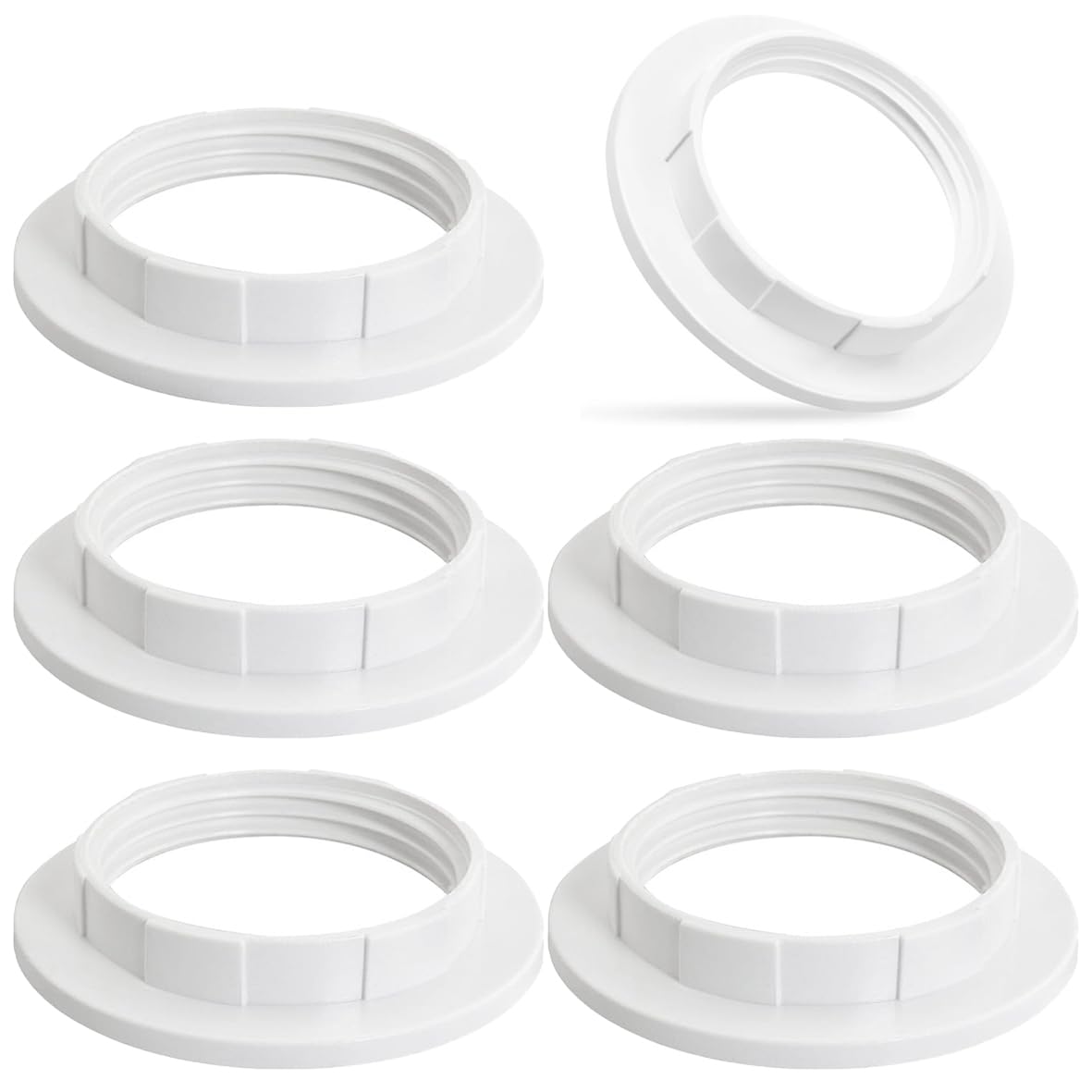 Lampenschirm-adapterring, Weißer Fassungsring, E26/e27-fassungsbefestigungsring, Ersatzteile Für Lampenfassung (außendurchmesser 58 Mm/durchmesser 38 Mm, 1-1/2"-gewinde) - 6 Stück (weiß)