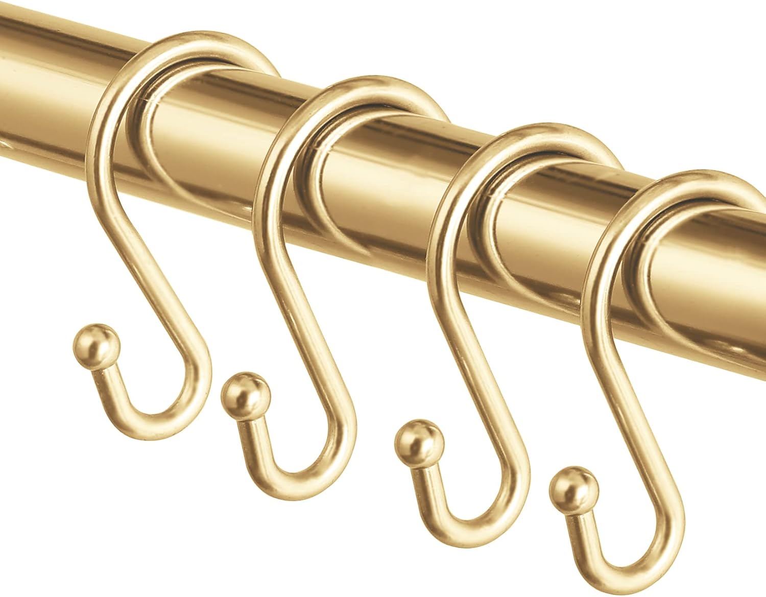 Metallene Duschvorhanghaken, 12er-set, Rostfreie S-förmige Haken, Geeignet Für Duschvorhänge, Küchenutensilien, Kleidung, Handtücher Usw. (gold)