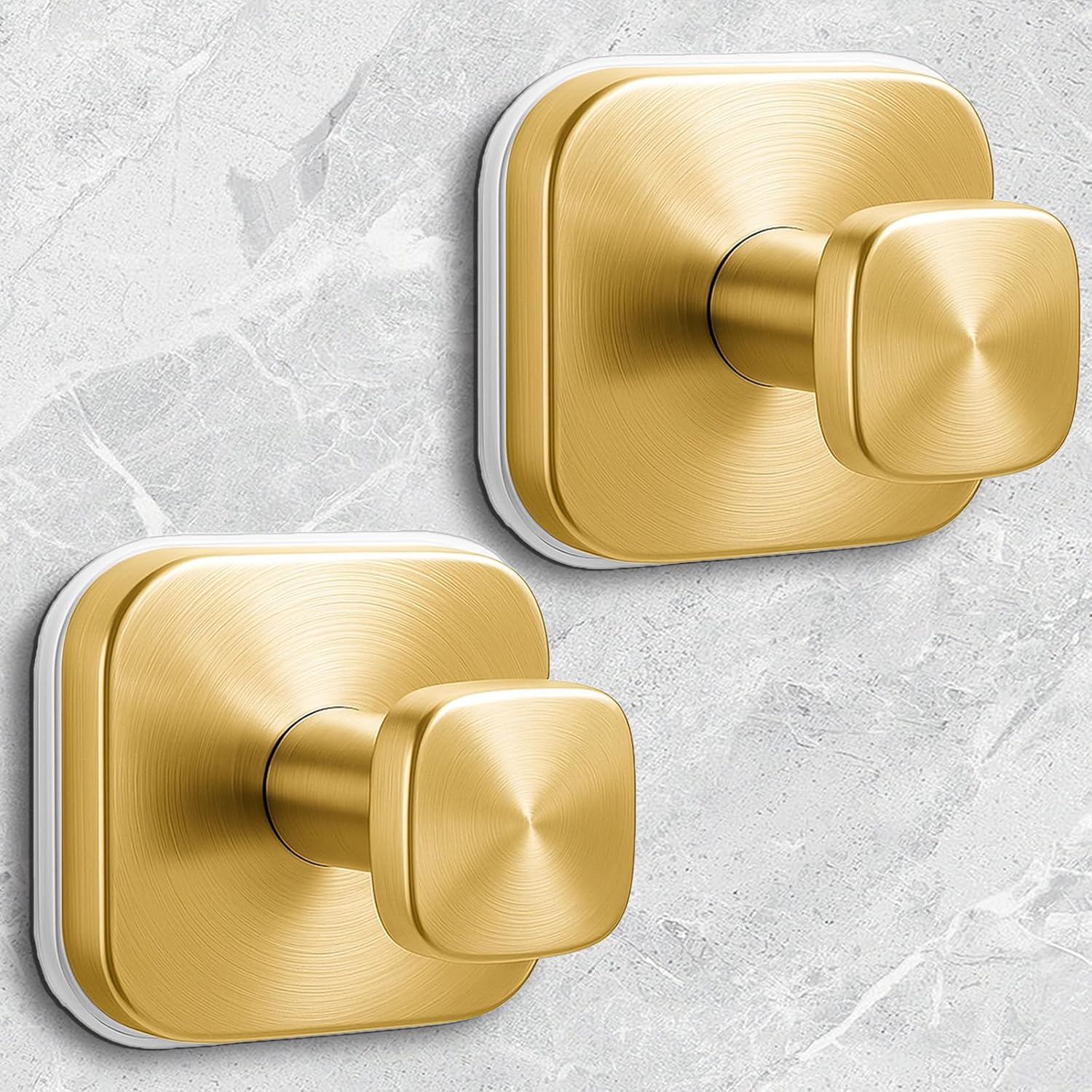 Duschhaken, Wiederverwendbarer Haken Für Glas-saugfüße, Spiegel, Abnehmbarer Handtuchhaken Fürs Badezimmer, 2er-pack (gold)
