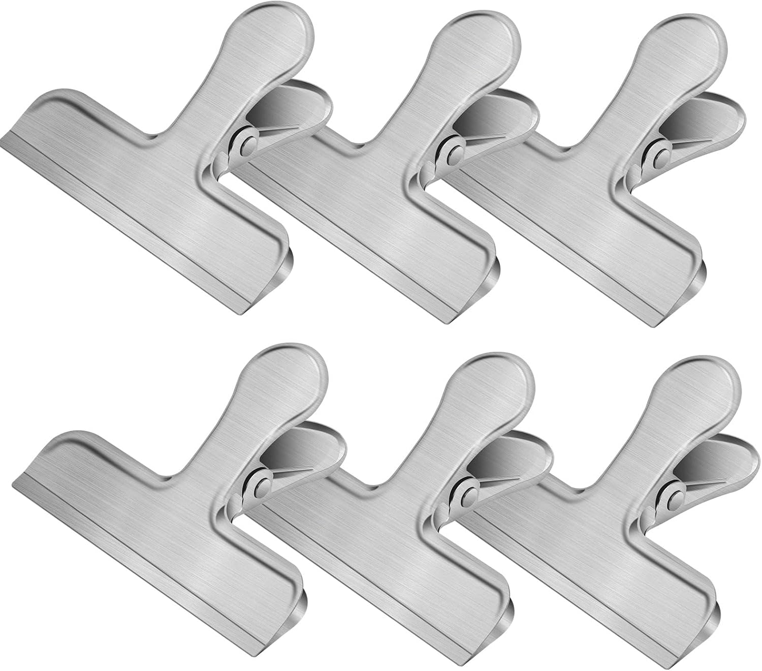 6er-pack Metallbeutelclips Zur Aufbewahrung Von Lebensmitteln, Edelstahlclips Für Snackbrot, Robuste Chipstütenclips Für Haushalt/küche/büro, Silberfarben